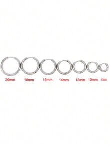 2 Thép không gỉ 2.5mm Dày NỮ Nam Váy rộng Kẹp Tròn Vòng khuyên tai Tai Xoắn ốc Punk Đồ trang sức xuyên thấu - Hoa tai - Xem 3