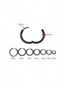 2 Thép không gỉ 2.5mm Dày NỮ Nam Váy rộng Kẹp Tròn Vòng khuyên tai Tai Xoắn ốc Punk Đồ trang sức xuyên thấu - Hoa tai - Xem 2