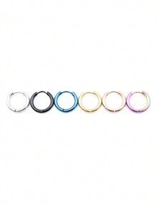 2 Thép không gỉ 2.5mm Dày NỮ Nam Váy rộng Kẹp Tròn Vòng khuyên tai Tai Xoắn ốc Punk Đồ trang sức xuyên thấu - Hoa tai - Xem 9