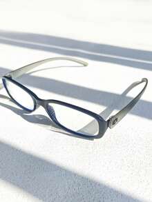 1 副男女通用轻便矩形无螺丝印花眼镜，适合工作、日常使用、电脑和抗疲劳、情侣礼物 - 無色 - 查看 6