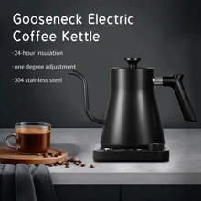 1200W Intelligent Constant Temperature Electric Kettle Hand Brewed Coffee Pot 304 Stainless Steel Gooseneck Kettle Used For Brewing Tea Coffee And Boiling Water In Homes And Offices - Black - View 4