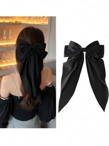 1pc Latest Fashion White Bow Spring Hair Clips Elegant Hair Accessories Joker Hair Clips In Daily Life Cute Halloween Valentine's Day - White - View 14