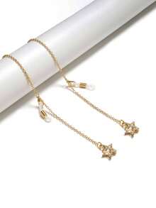 1 件裝星形眼鏡鏈防滑防丟失面罩掛繩眼鏡固定器 - 金色 - 查看 3