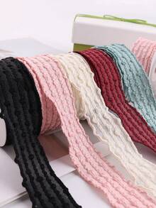 Diy Hair Accessory Material 2.5cm Crimped Ribbon Handmade Bowknot Gift Wrapping Ribbon 5 Yards/Roll - Burgundy - View 5