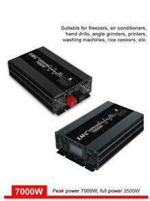 7000W 5000W 4000W 纯正弦波逆变器电源 12V 转交流 220V 50HZ 移动电源转换器太阳能车载逆变器 - 黑色 - 查看 5