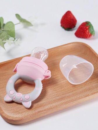 KUNT 1pc Baby Piglet Shape Silicone Fruit/Vegetable Teether, Suitable For Feeding