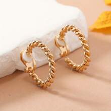 Yanxyad Simple Minimalist Hoop Ear Clip Fake Piercing Ear Jewelry Accessories For Women Girls Daily Wear