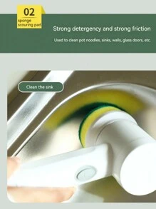 4入組無線電動清潔刷套裝,廚房餐具、浴室、家庭清潔工具多功能刷子 - 白色 - 查看 5