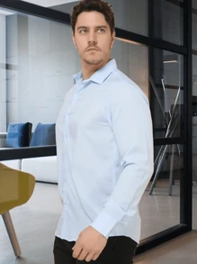 Men Shirts - 淺藍色 - 查看 2