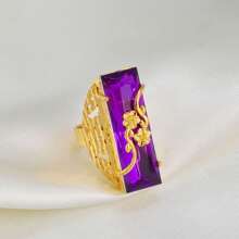 1 件 ONE PIECE/红蓝绿宝石戒指 女士女孩金色阿拉伯戒指 非洲珠宝 婚礼 - 彩色 - 查看 12