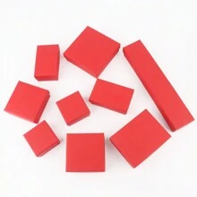 1pc Red Square Jewelry Gift Packing Box Engagement Storage Organizer For Necklace Ring Bracelet Pendant Earring Display - Red - View 6