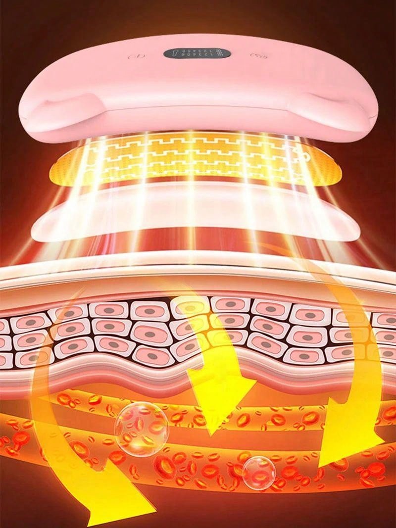 1pc Cordless Heating Pad With 6 Heat Settings And 6 Massage Modes