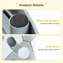 1只寵物智能慢食碗,互動寵物餵食器,狗狗訓練食物配遊戲 - 灰色 - 查看 9