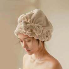 1個女士沐浴淋浴帽,超強吸水速乾,防毛躁適合長髮,加厚,隨機顏色 - 彩色 - 查看 5