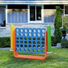 4-To-Score Game Set; Giant Connect 4 With 42 Rings; Indoor Outdoor Game Set Adults,Four In A Row Game,Giant 4-To-Score Game Set,Connect Four Game Jumbo Yard Game - Multicolor - View 1