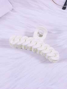 MIAO YA YA 1只大虛假鏈條橡膠飾面鬼手形髮夾,適用於日常穿著,聚會和禮物 - 白色 - 查看 4