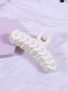 MIAO YA YA 1只大虛假鏈條橡膠飾面鬼手形髮夾,適用於日常穿著,聚會和禮物 - 白色 - 查看 3