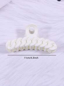 MIAO YA YA 1只大虛假鏈條橡膠飾面鬼手形髮夾,適用於日常穿著,聚會和禮物 - 白色 - 查看 5