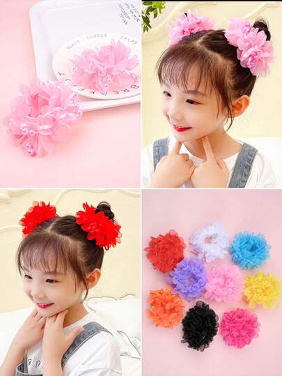 2pcs Kids' Flower Headband, Cute Girl's Hair Tie, High Elasticity, Durable Hair Accessory