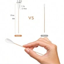 6 Inch Professional Large Cotton Buds For Dogs, Specially Designed Dog Cotton Buds With Bamboo Handle, Large Means Safe  25pcs - White - View 2