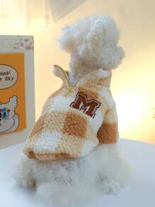 1pc New Arrival Pet Clothes, Thermal Lined , Thick And Warm With Sheepskin, Abc Zipper Coat For Dogs And Cats, Autumn And Winter - Multicolor - View 3