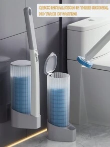 FoBianJie 1 套马桶刷多功能一次性马桶清洁刷带支架和替换棒用于浴室清洁，一次性马桶清洁系统，浴室工具 - 1組手柄底座 - 查看 4