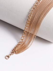 1pc Fashionable Hollow Out Rhinestone Metal Waist Chain For Women, Skirt & Pants Accessory - Hollow Rhinestone Waist Chain - View 4