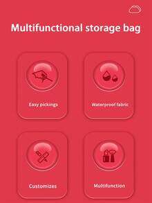 1pc Red Lip Pvc Transparent Waterproof Cosmetic Bag - Red - View 5