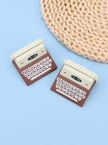 1個棕色復古木質打字機備忘夾,復古時尚辦公桌飾品相框 - 棕色 - 查看 3