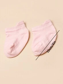 1pc Warm & Breathable Baby Hat + 1pair Pink Baby Socks - Dusty Pink - View 3