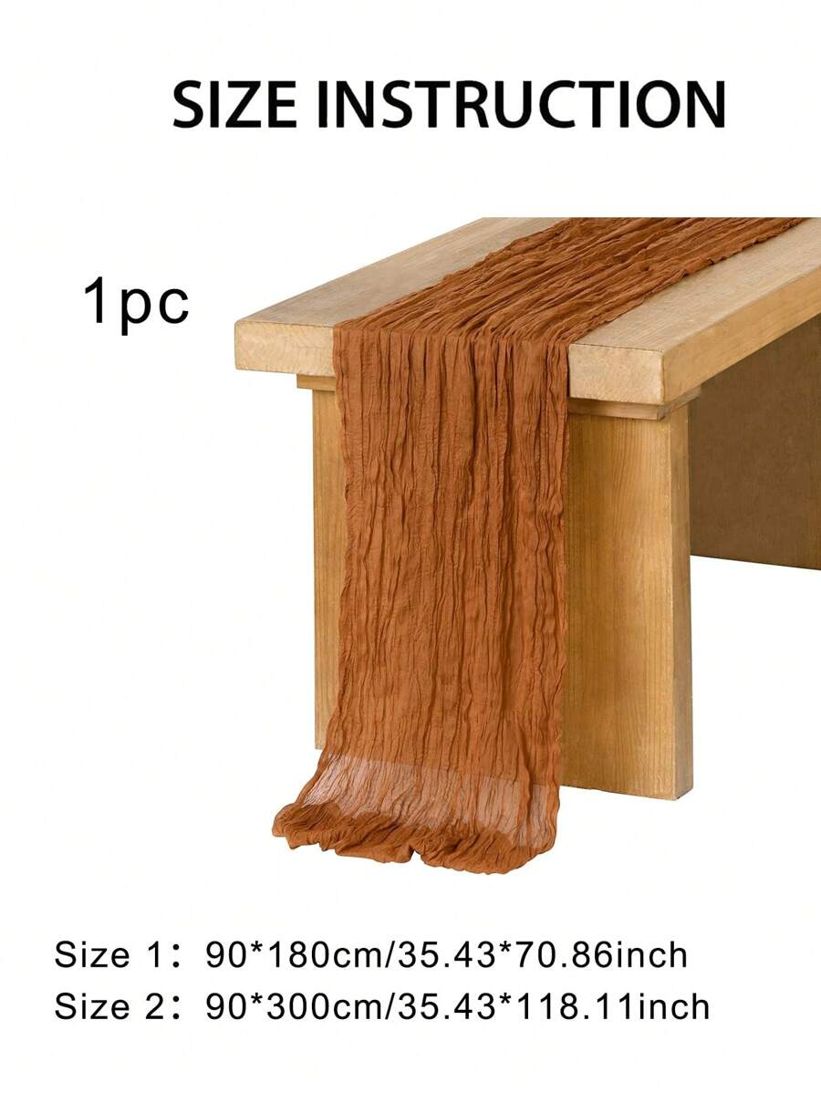 1pc Cheese Cloth Tablecloth With Ruffled Edges For Wedding, Bridal