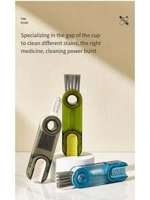 多功能矽膠杯刷可以旋轉,適用於嬰兒奶瓶、杯子清洗,家庭隙縫清潔刷 - 綠色 - 查看 3