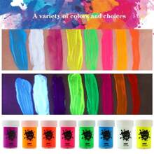 Neon Face Paint, Glow In Dark Body Paint, 15ml (0.68 Fl Oz) Neon Body Paint Color, Bonus Uv Flashlight, Blacklight Paint, Neon Body Paint That Reacts To Black Light, Uv Face Paint - Yellow - View 3