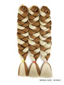 预售 1 件 165G 40 英寸 Jumb 编织接发低合成黑色粉色蓝色棕色绿色多色头发适合女性日常派对角色扮演婚礼使用可在热水中定型并防止在高温下燃烧的接发编织头发 - 彩色 - 查看 2