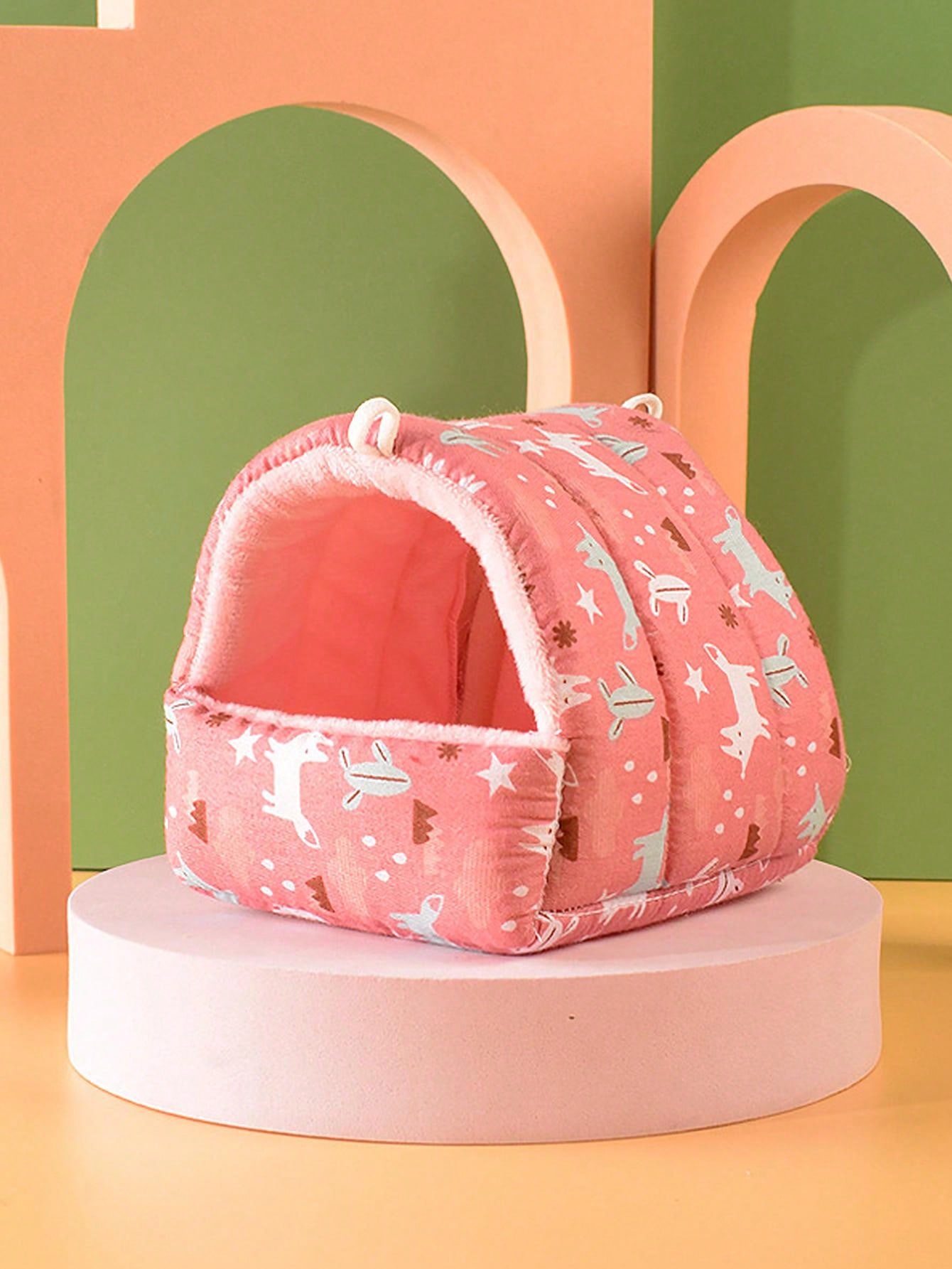 Small Animal House, HalfEnclosed Warm Nest For Hamsters, Golden