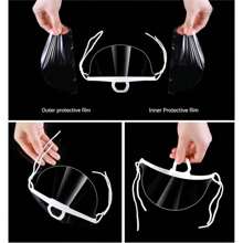 10 pièces Masque facial transparent jetable, convient pour les restaurants, les chefs, les boulangers, les étals de nourriture, le personnel de restauration. Écran facial en plastique PET anti-éclaboussures