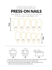24片歐美風蝴蝶閃爍冰粉光澤人造美甲板芭蕾廣場指甲板為女孩、女孩和學生設計的可重複使用的假美甲板,附有一塊果凍膠和一塊磨光工具,適用於女性約會、娛樂和其他節日日常穿著 - 彩色 - 查看 7