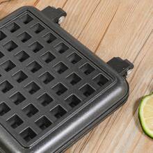 1入組比利時華夫餅製造器烤盤-早餐和更多的鋁製烹飪器具-便携三明治烤盤-廚房用具和廚房配件 - 黑色 - 查看 5