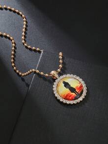 1條原創玻璃吊墜項鍊,美麗的陽光舞者配鑽石,適合作為朋友生日或紀念日的禮物或紀念品 - 金黃色 - 查看 17