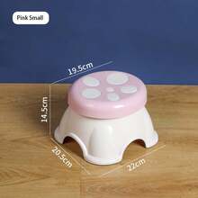 1個家用可愛的蘑菇造型兒童凳,加厚邊緣和圓形設計,耐用且穩固 - 粉色 - 查看 7