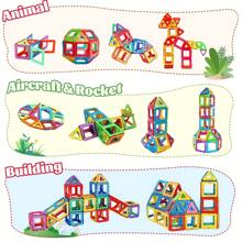 35 piezas/65 piezas Grandes bloques de construcción magnéticos para niños, Set de diseñador de imanes DIY en caja de regalo (color aleatorio) - Gran regalo para vacaciones