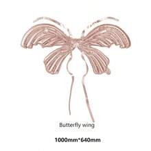 蝴蝶翅膀气球网红生日场景拍照道具发光背饰夜市摆摊用品 - 玫瑰金 - 查看 2