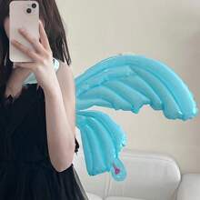 蝴蝶翅膀气球网红生日场景拍照道具发光背饰夜市摆摊用品 - 玫瑰金 - 查看 4