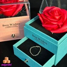 Caja De Joyería De Flor Eterna, Caja De Regalo De Acrílico Con Una Rosa Individual INCLUE BOLSA DE REGALO,UNA TARJETA COLAR ARETES Y ANILLO , Caja de regalo de flores de rosa, Caja de joyería de flores de jabón eterno,. Regalos personalizados para mujeres, organizador portátil de joyería de viaje pequeño con flor de nacimiento y nombre, regalos de dama de honor, regalos de boda, regalos para cumpleaños aniversario para mamá, esposa y niñas - Rosa - Ver 2