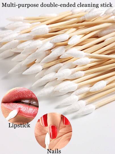 1 Pack Dual Tip Nail Cleansing Stick, Multi-Purpose Beauty Cleansing Stick, Q-Tip Applicator For Fixing Makeup Mistakes, Cuticle Pusher Dead Skin Remover, Cleansing Nail Polish, DIY Home Nail Salon Tools,Nail Supplies,Nail Tools,Nail Art Tools,Back To School,Nails,Nail Tools For Press On Nails