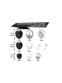 122pcs/Set Metallic Silver & Black Balloon Chain Arch Kit For Adult Birthday Party Decoration & Wedding Room Layout - Multicolor - View 2