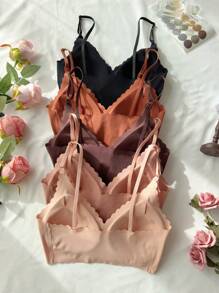 5 piezas/Conjunto de sujetador adhesivo sin costuras, ropa interior de mujer, lencería