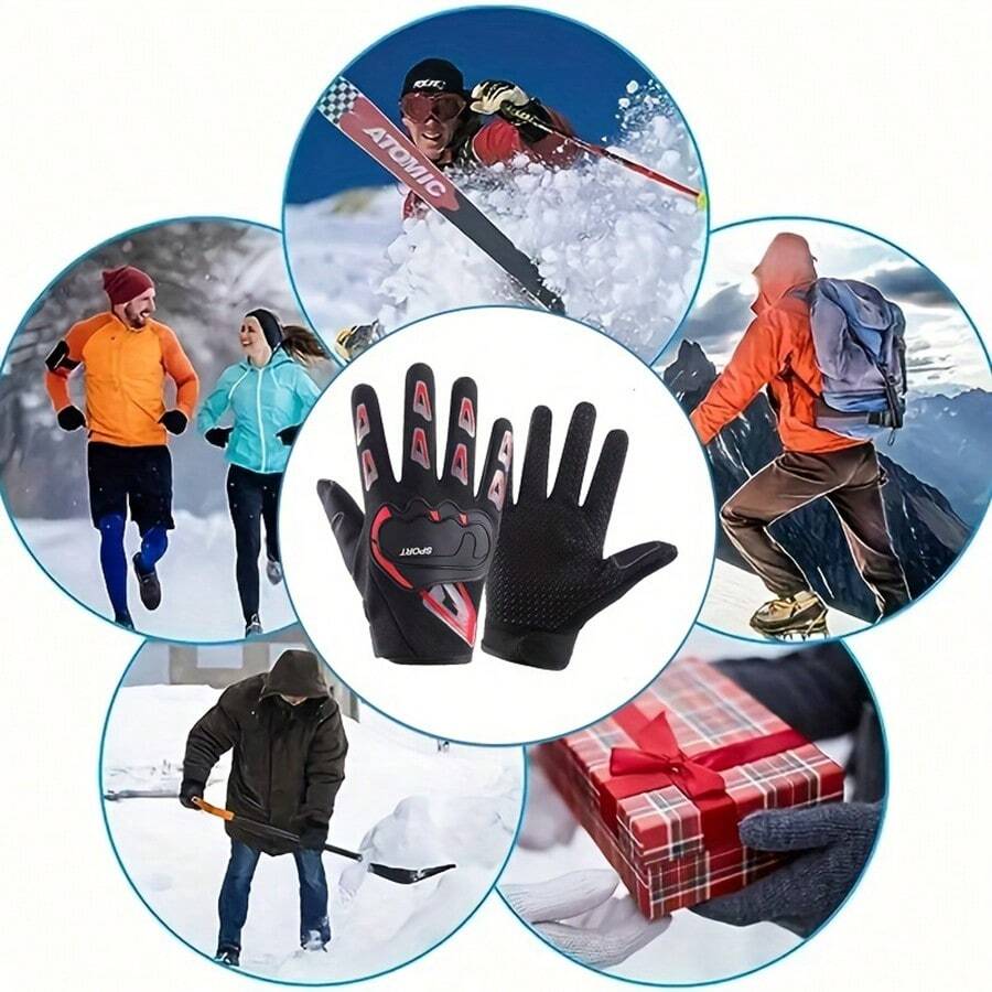 硬殼全指防滑騎乘手套適合摩托車、戶外運動和健身活動