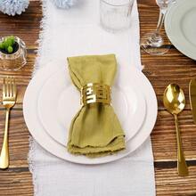 50pcs Disposable Paper Napkin Rings, Gold Color, For Fixing Paper Napkins, Suitable For Wedding Party, Dinner, Restaurant Celebration ( Gold Reflective ) - Gold - View 5