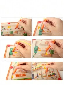 兒童香菇屋磁性迷宮玩具珠子拼圖筆專注力訓練顏色分類計算遊戲 - 彩色 - 查看 5